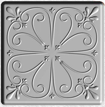 Square stepping stone with fleur-de-lis design