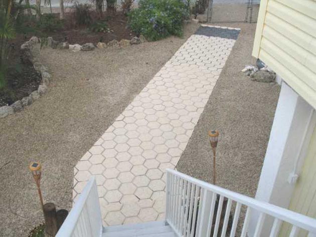 A stepping stone path made with our molds down in the Florida keys!