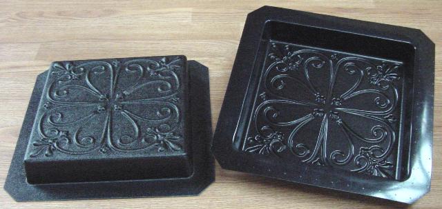 Fleur-de-lis Square Stepping Stone Mold