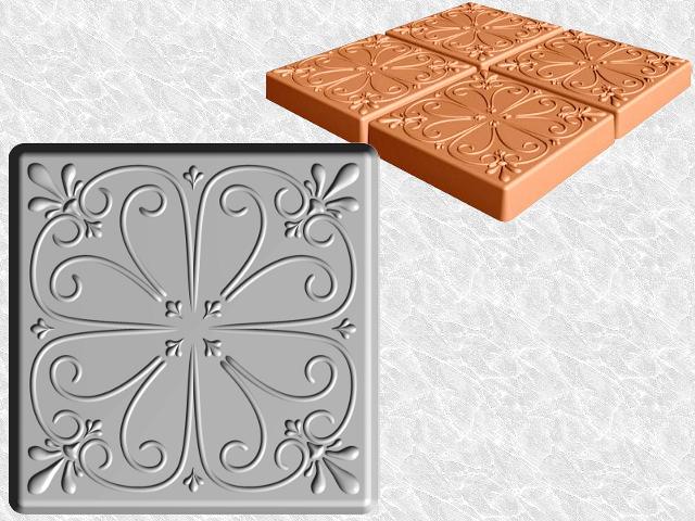 Square Fleur-de-lis Stepping Stone—Design view