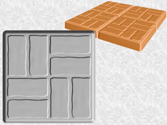Square Big Bricks Stepping Stone—Design view