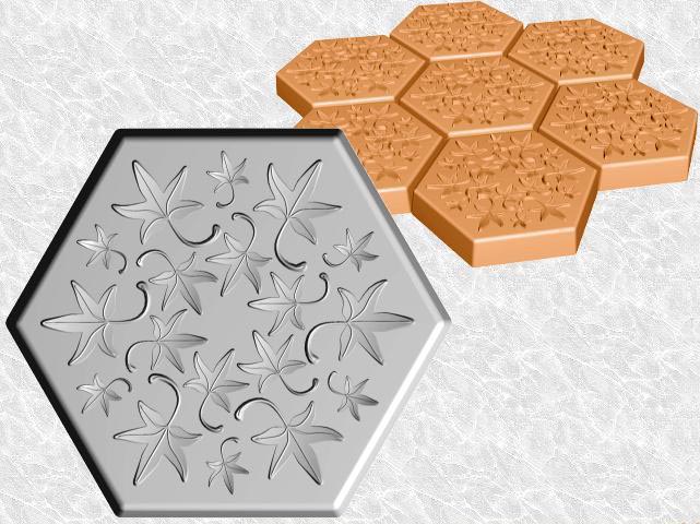 Hexagon Stepping Stone Mold—Fall Leaves
