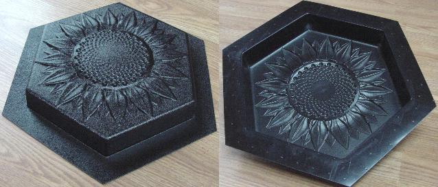 Hexagon Sunflower Stepping Stone Mold—ABS view