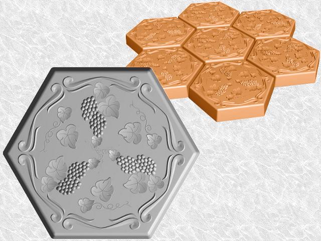 Hexagon Grapevine Stepping Stone—Design view