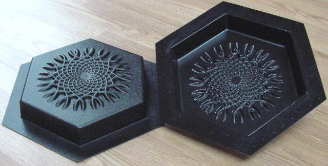 Hexagon Dense Spiral Stepping Stone Mold—ABS view