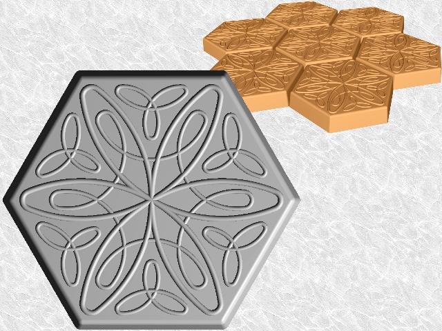 Hexagon Stepping Stone Mold—Relaxed Spiral