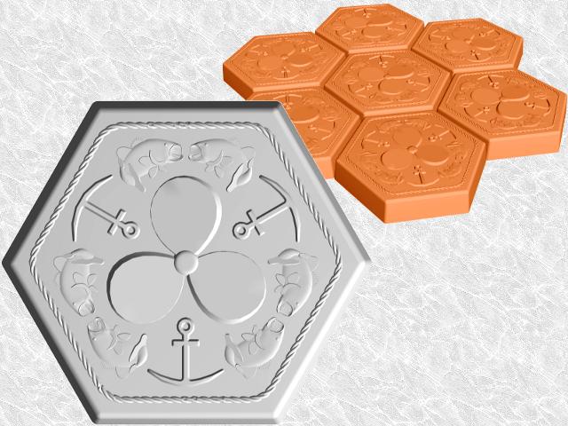 Hexagon Stepping Stone Mold—Bass Anchors Propeller