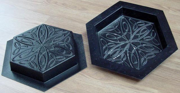 Stepping Stone Molds 007 - Hexagon - Relaxed Spiral