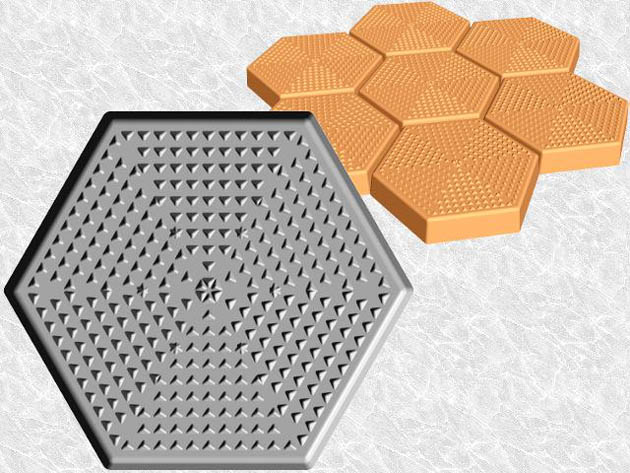 Stepping Stone Molds 008 - Hexagon - Pyramids