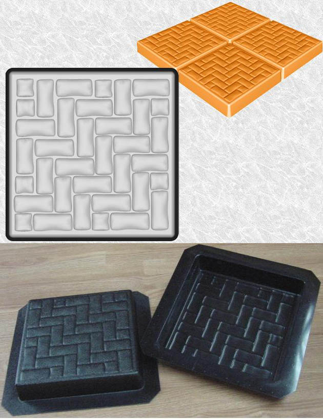 Stepping Stone Molds 017 - Square - Small Bricks